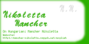 nikoletta mancher business card